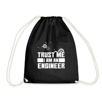 Trust Me I Am An Engineer - Turnbeutel - Schwarz - Vorne