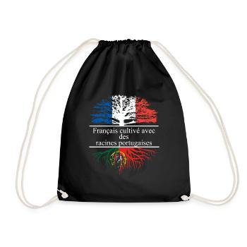 Français cultivé avec des racines portugaises - Sac de sport léger - noir - Devant