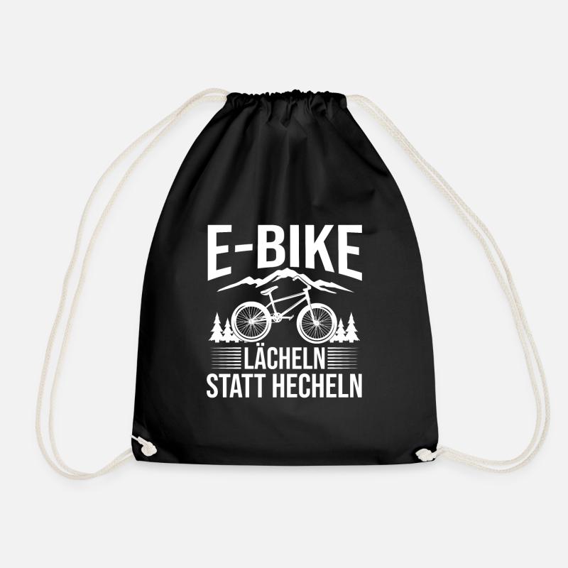 E-Bike Smile instead of Panting Ebike - Drawstring Bag - black