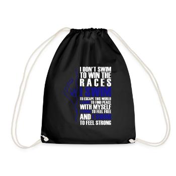 Cadeau drôle pour les nageurs - Sac de sport léger - noir - Devant