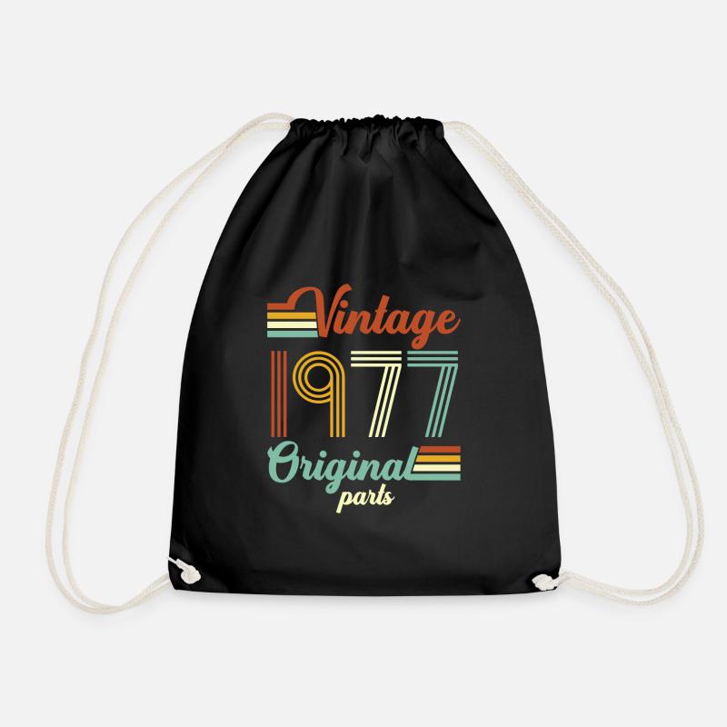 Vintage 1977 original - Drawstring Bag - black