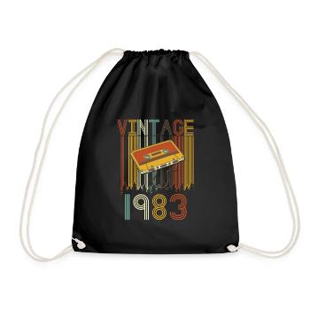 Vintage 1983 retro - Drawstring Bag - black - Front