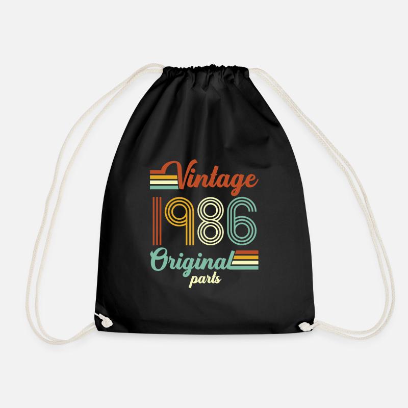 Vintage 1986 original - Drawstring Bag - black