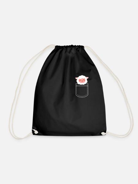 sheep - Drawstring Bag - black