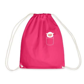 sheep - Drawstring Bag - fuchsia - Front