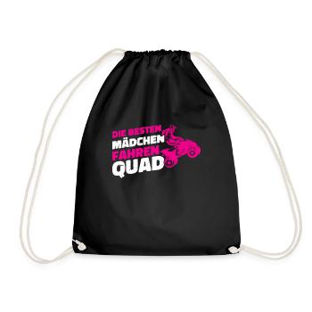 Quad Fahrerin Mädchen Frauen lustig Quadfahrer - Turnbeutel - Schwarz - Vorne