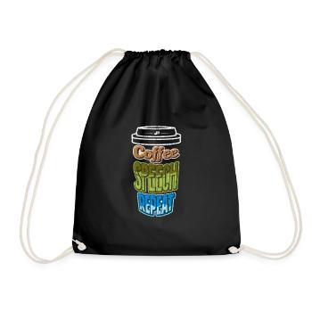 Logopädie Kaffee Sprachtherapie Pathologie - Turnbeutel - Schwarz - Vorne