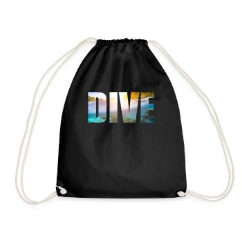 DIVE Geschenkidee für Taucher Tauchen scuba diving - Turnbeutel - Schwarz - Vorne