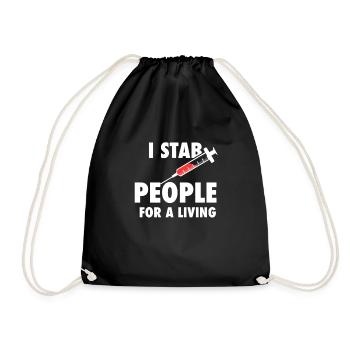 Je les gens pour une grue phlébotomiste vivante - Sac de sport léger - noir - Devant