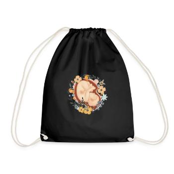 Blumenkind Schwangere Mutter Hebamme - Turnbeutel - Schwarz - Vorne