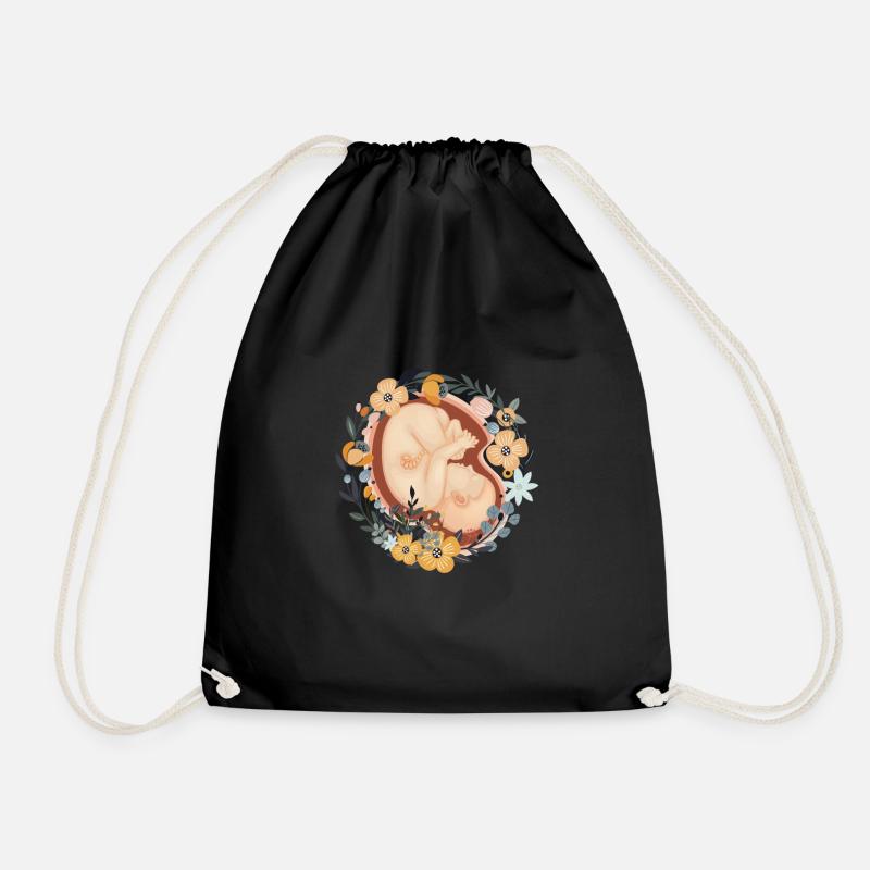 Blumenkind Schwangere Mutter Hebamme - Turnbeutel - Schwarz