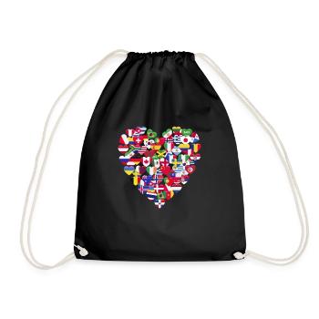 Drapeaux des pays du monde - Sac de sport léger - noir - Devant