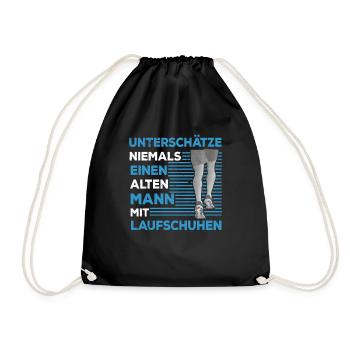 Marathonläufer Marathon Laufgruppe Läufer Geschenk - Turnbeutel - Schwarz - Vorne