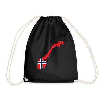 Liebe Norwegen Geschenk Norwegisch Stolz Herz - Turnbeutel - Schwarz - Vorne