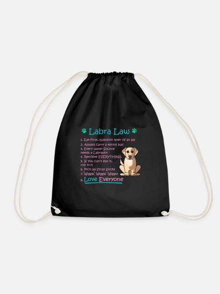Labra-Law Funny Labrador, Labrador Gift Idea for L - Drawstring Bag - black