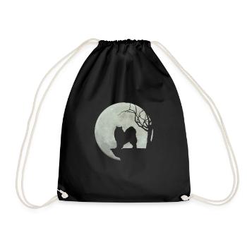 Dog Samoyed Moon Dog Owner Owner Gift - Drawstring Bag - black - Front
