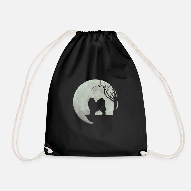 Hund Samojede Mond Hundebesitzer Besitzer Geschenk - Turnbeutel - Schwarz