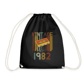 Vintage 1982 Retro - Turnbeutel - Schwarz - Vorne