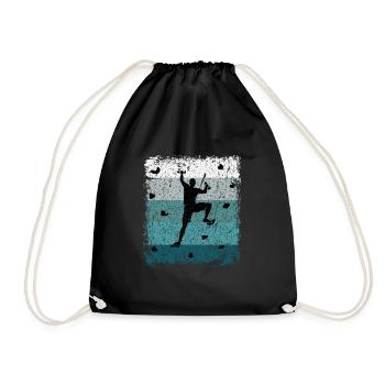 Vintage Bouldern Boulderer Geschenk - Turnbeutel - Schwarz - Vorne
