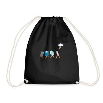 Computer engineering software floppy disk USB cloud - Drawstring Bag - black - Front