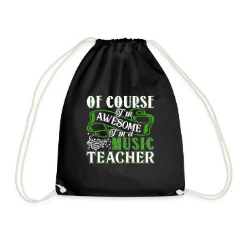 Music Teacher Awesome Music Teacher - Drawstring Bag - black - Front