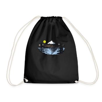 Sunset Outdoor Camping Mountains - Drawstring Bag - black - Front