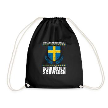 Schwede Geschenk Patrioten - Turnbeutel - Schwarz - Vorne