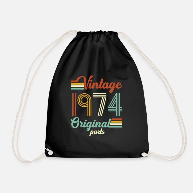 Vintage 1974 Original - Drawstring Bag - black