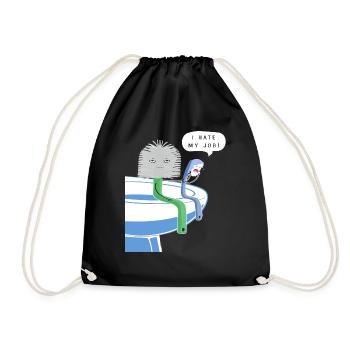 I hate my job | I hate my job - Drawstring Bag - black - Front