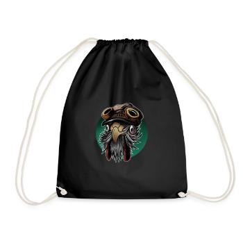 Rooster with steampunk motif - Drawstring Bag - black - Front