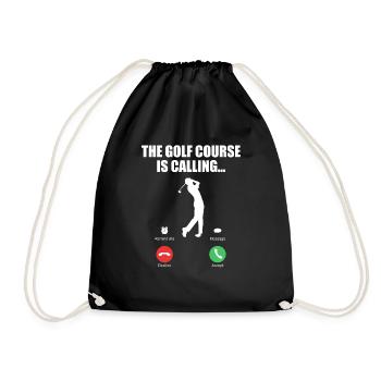 The Golf Course Is Calling Cooles Golfer Geschenk - Turnbeutel - Schwarz - Vorne
