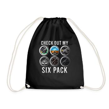 Lustiger Check Out My Six Pack Flugzeugpilot - Turnbeutel - Schwarz - Vorne