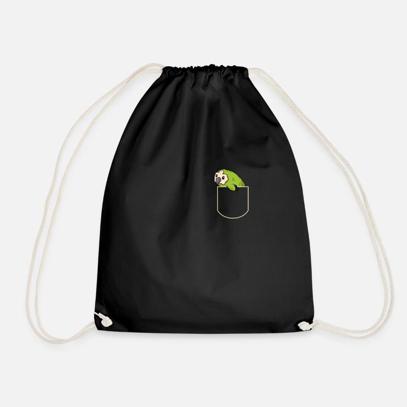 Kakapo in Der Brusttasche Eulenpapagei T-Shirt - Turnbeutel - Schwarz