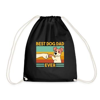 Best dog dad ever funny dog puppies - Turnbeutel - Schwarz - Vorne
