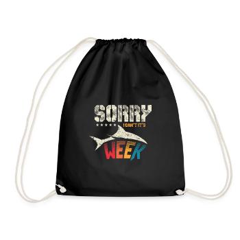 Shark sharks great white shark shark shark fin gift - Drawstring Bag - black - Front