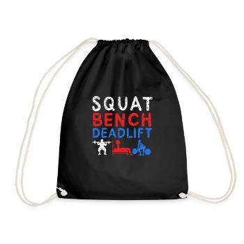POWERLIFTING: Squat Bench - Drawstring Bag - black - Front