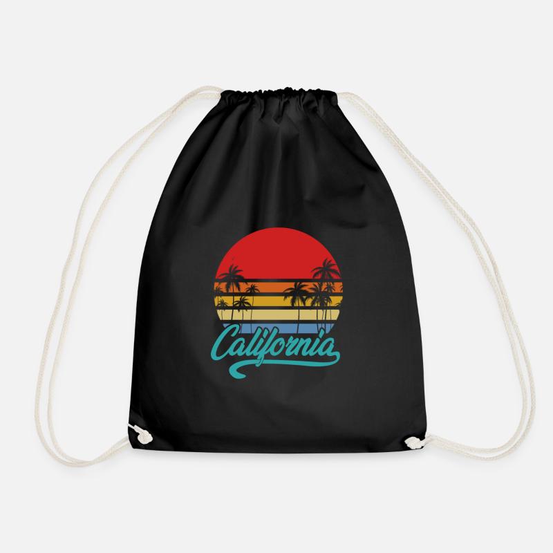 California Retro - Turnbeutel - Schwarz