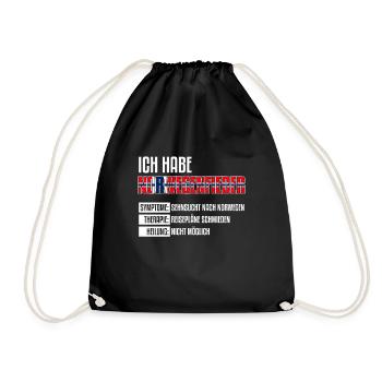 Norwegen Geschenk - Turnbeutel - Schwarz - Vorne