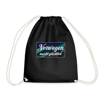 Norwegen Skandinavien Norweger - Turnbeutel - Schwarz - Vorne