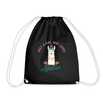 Cute Just A Girl Who Loves Alpacas - Turnbeutel - Schwarz - Vorne