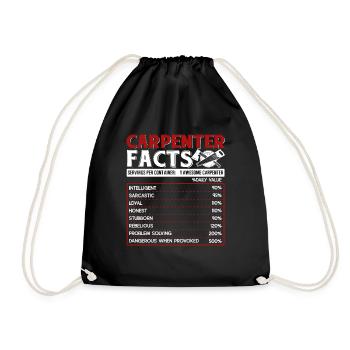 Carpenter Carpenter Facts - Drawstring Bag - black - Front
