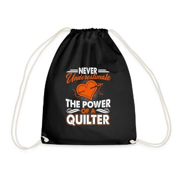 Quilter Never Underestimate The Power Of A Quilter - Drawstring Bag - black - Front