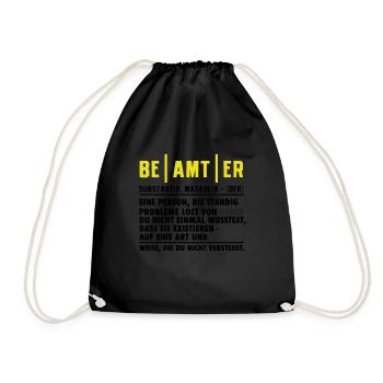 Beamter Definition Lustig - Turnbeutel - Schwarz - Vorne
