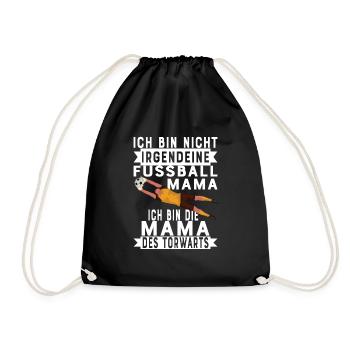 Fußball Mama Fußballspieler Mutter Torwart - Turnbeutel - Schwarz - Vorne