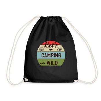 Let's go camping in the wild - Drawstring Bag - black - Front