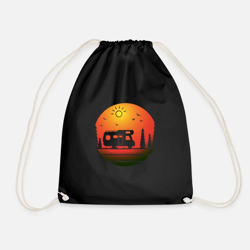 Camping motorhome - Drawstring Bag - black