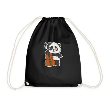 Conception de panda de violoncelle pour un violoncelliste - Sac de sport léger - noir - Devant