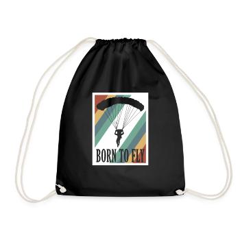 Graphique de parachutiste Born To Fly Cool - Sac de sport léger - noir - Devant