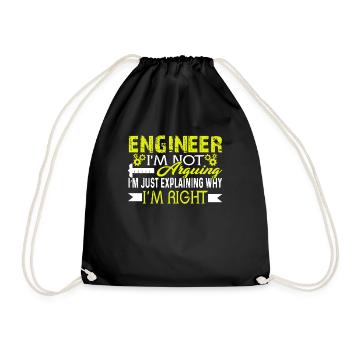 Engineer I'm Just Explaining Why I'm Right - Drawstring Bag - black - Front
