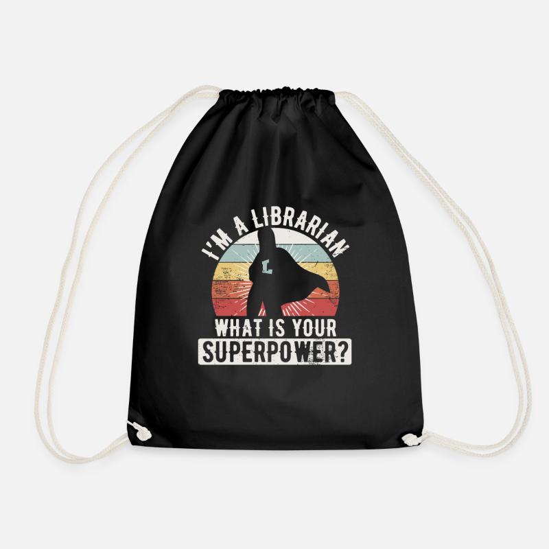 Superpower Librarian Geschenkdesign für Bibliothek - Turnbeutel - Schwarz